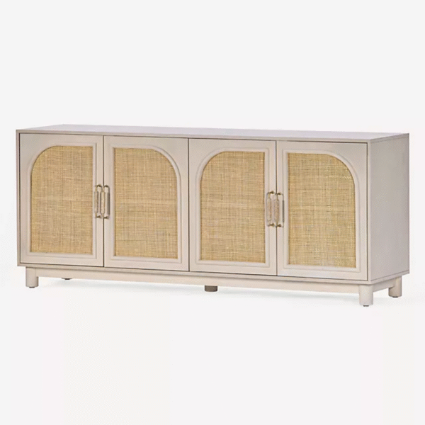 WoodBee Craft "The Meridian Arch" Premium Arched Cane Sideboard