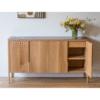 WoodBee Craft "The Harvest Stream" Premium Minimalist Wooden Sideboard Buffet