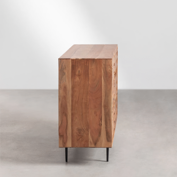 WoodBee Craft "The Terra Groove" Premium Rustic Mango Wood Dresser