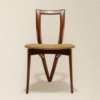 3 Mid century modern solid wood dining chair with sculptural architectural V-leg frame by WoodBee Craft