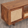 WoodBee Craft Solid Wood TV Cabinet with Cane Doors | Handcrafted