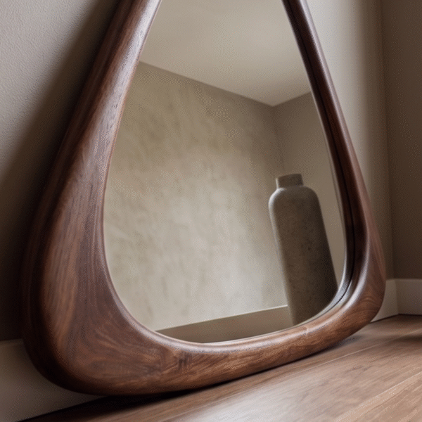 WoodBee Crafts Asymmetrical Triangular Wall Mirror