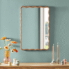 WoodBee Craft Undulation Wavy Wooden Wall Mirror