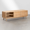 WoodBee Craft "The Meridian" Premium Slatted Wood TV Console