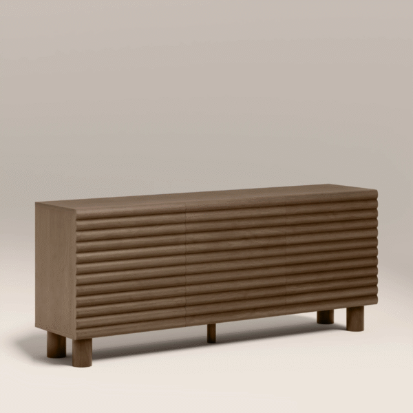 WoodBee Craft "The Ridge Way" Premium Horizontal Fluted Sideboard Credenza