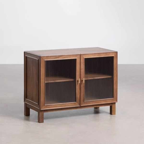 WoodBee Craft "The Vista" Premium Fluted Glass Buffet Cabinet