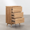 WoodBee Craft "The Linea Horizon" Premium Louvered Wood Chest of Drawers