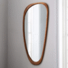 WoodBee Craft "The Aura Pebble" Solid Mango Wood Wall Mirror with Asymmetrical Mirror