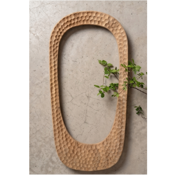 WoodBee Craft Oval Accent Solid Mango Wood Wall Mirror