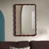 WoodBee Craft Undulation Wavy Wooden Wall Mirror