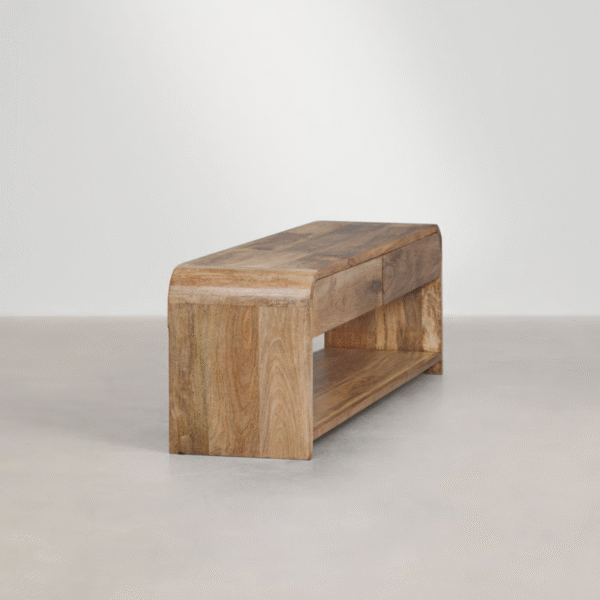 WoodBee Craft "The Cascade" Premium Low Profile Wooden TV Stand