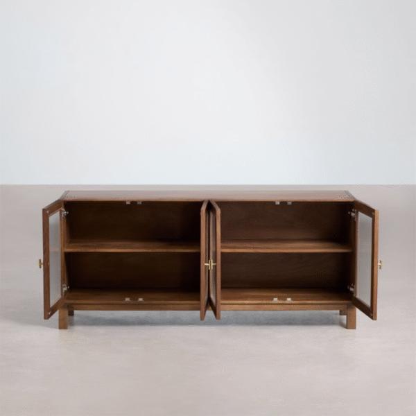 WoodBee Craft "The Lumina" Premium Reeded Glass Sideboard