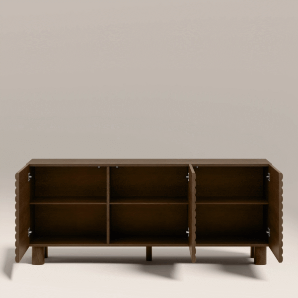 WoodBee Craft "The Ridge Way" Premium Horizontal Fluted Sideboard Credenza