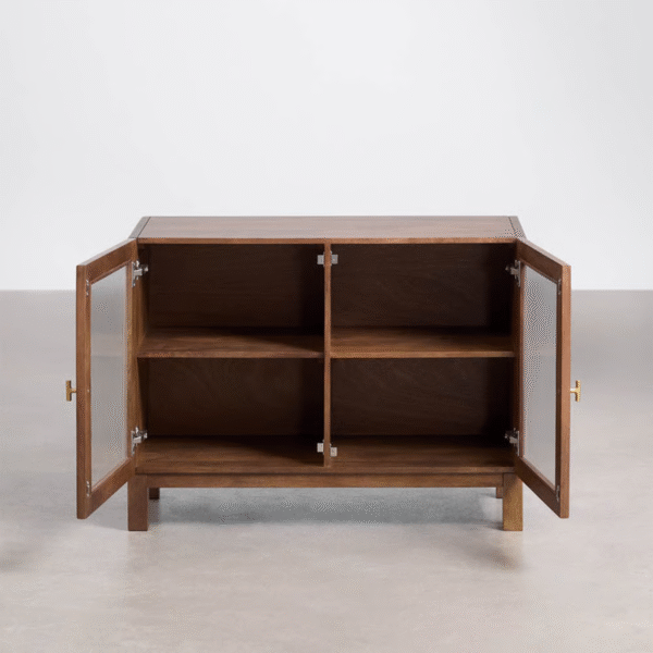 WoodBee Craft "The Vista" Premium Fluted Glass Buffet Cabinet