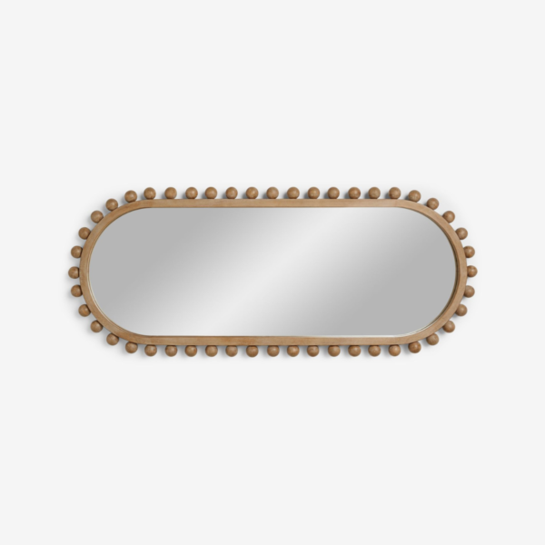 WoodBee Craft Perla Capsule Beaded Full Length Wall Mirror