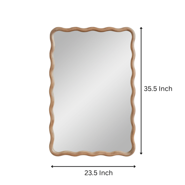WoodBee Craft Undulation Wavy Wooden Wall Mirror