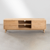 WoodBee Craft "The Meridian" Premium Slatted Wood TV Console