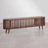 WoodBee Craft "The Horizon Capsule" Premium Slatted Media Console Table