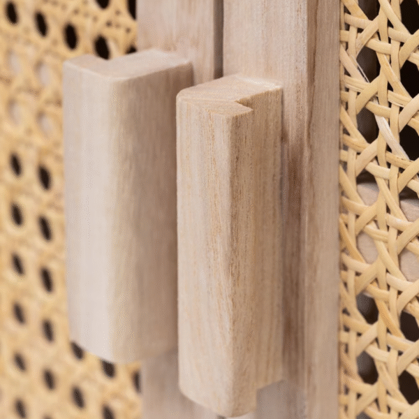 WoodBee Craft "The Prairie" Premium Woven Cane Sideboard Cabinet