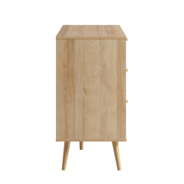 WoodBee Craft "The Rattan Horizon Double" Premium Natural Cane Dresser 6 Drawer
