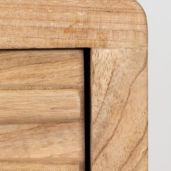 WoodBee Craft "The Linea Horizon" Premium Louvered Wood Chest of Drawers