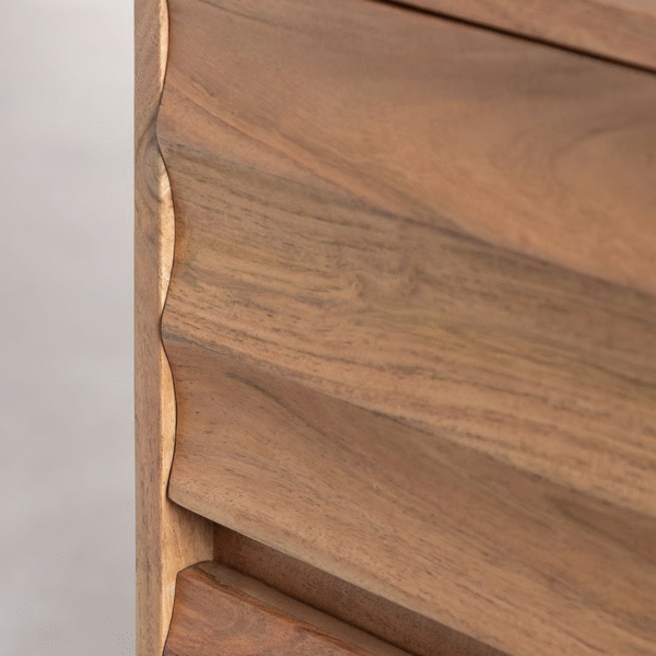 WoodBee Craft "The Terra Groove" Premium Rustic Mango Wood Dresser