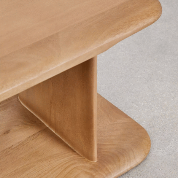 WoodBee Craft "The Arc Low-Line" Premium Minimalist Wooden Media Console