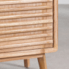 WoodBee Craft "The Horizon Slate" Premium Slatted Wood Sideboard Buffet