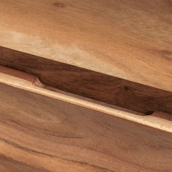WoodBee Craft "The Terra Groove" Premium Rustic Mango Wood Dresser