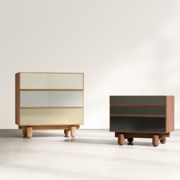 WoodBee Craft "The Pastel Horizon" Premium Color Block Wood Chest of Drawers