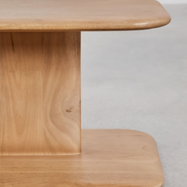WoodBee Craft "The Arc Low-Line" Premium Minimalist Wooden Media Console
