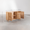 WoodBee Craft "The Horizon Slate" Premium Slatted Wood Sideboard Buffet
