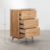 WoodBee Craft "The Linea Horizon" Premium Louvered Wood Chest of Drawers