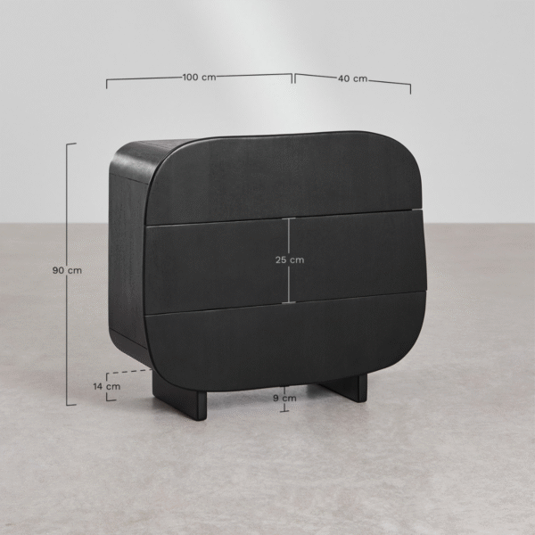7 WoodBee Craft "The Eclipse Capsule" Premium Modern Black Chest of Drawers