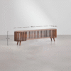WoodBee Craft "The Horizon Capsule" Premium Slatted Media Console Table