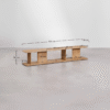 WoodBee Craft "The Arc Low-Line" Premium Minimalist Wooden Media Console