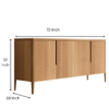 WoodBee Craft "The Harvest Stream" Premium Minimalist Wooden Sideboard Buffet