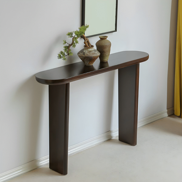 WoodBee Craft "The Eclipse Slim" Premium Black Narrow Entryway Table
