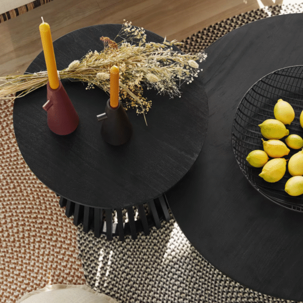 WoodBee Craft "The Eclipse Round" Premium Round Black Coffee Table