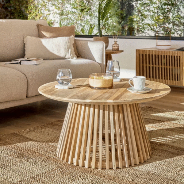 WoodBee Craft "The Eclipse Round" Premium Round Black Coffee Table