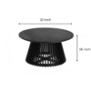 WoodBee Craft "The Eclipse Round" Premium Round Black Coffee Table