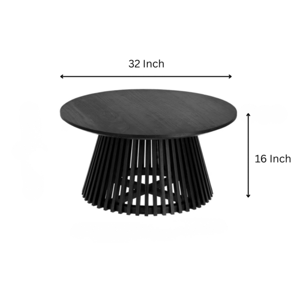 WoodBee Craft "The Eclipse Round" Premium Round Black Coffee Table
