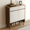 1 WoodBee Craft Premium Mid-Century Wooden Shoe Cabinet