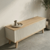 WoodBee Craft "The Nordic Ridge" Premium Modern Fluted Media Console
