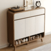 2 WoodBee Craft Premium Mid-Century Wooden Shoe Cabinet