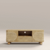 WoodBee Craft "The Rattan Crest" Premium Rattan Media Cabinet
