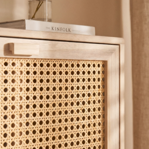WoodBee Craft "The Solace" Premium Rattan Shoe Storage Cabinet