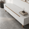 WoodBee Craft "The Nordic Horizon" Premium Minimalist White TV Console