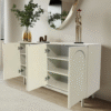 WoodBee Craft "The Aurora Line" Premium Modern Arched Sideboard Cabinet