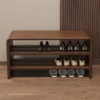 3 WoodBee Craft Wooden Shoe Rack Bench | 3-Tier Entryway Organizer & Footstool